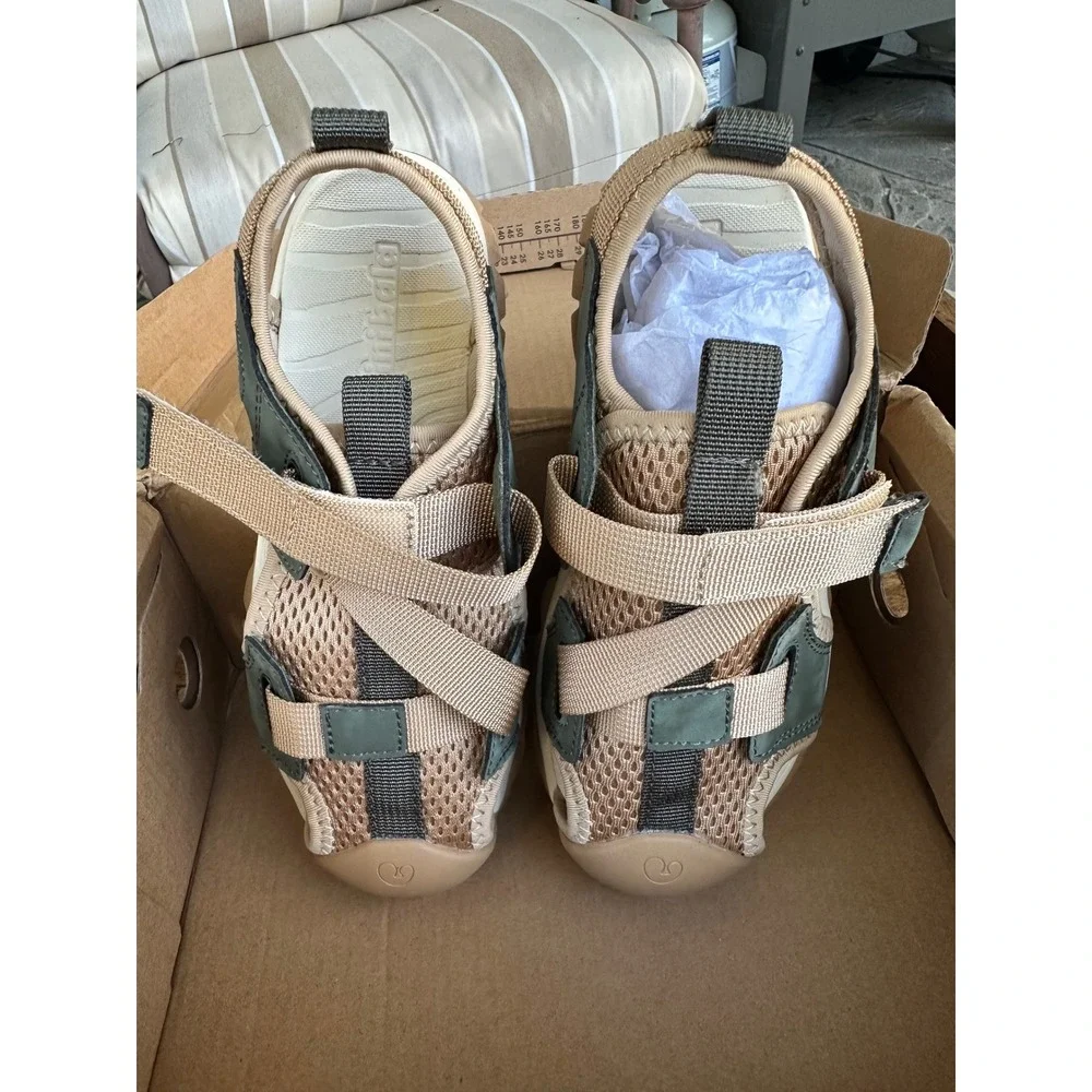 Mini Bala Kids Sport Sandals Olive Green Tan Chunky‎ Sole Adj Straps 2.5  NWTs